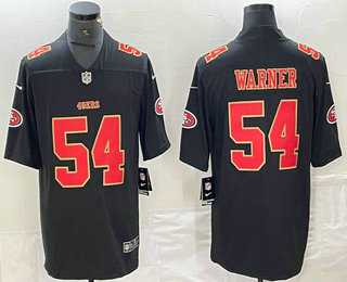 Mens San Francisco 49ers #54 Fred Warner Black Red Fashion Vapor Limited Stitched Jersey